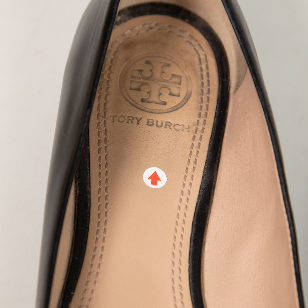 Tory Burch Black Leather Pointed Flats