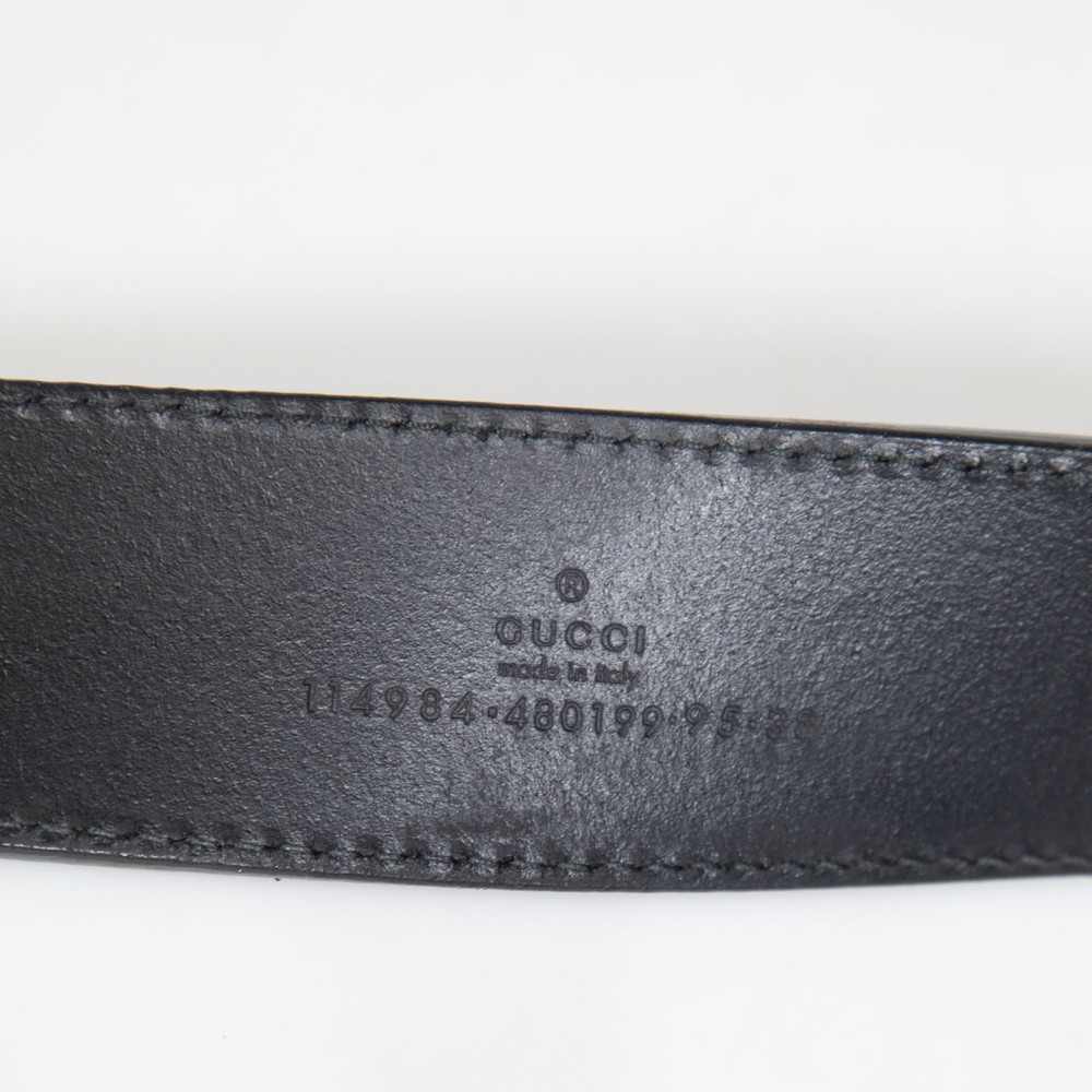 Gucci Black Logo Buckle Leather Belt