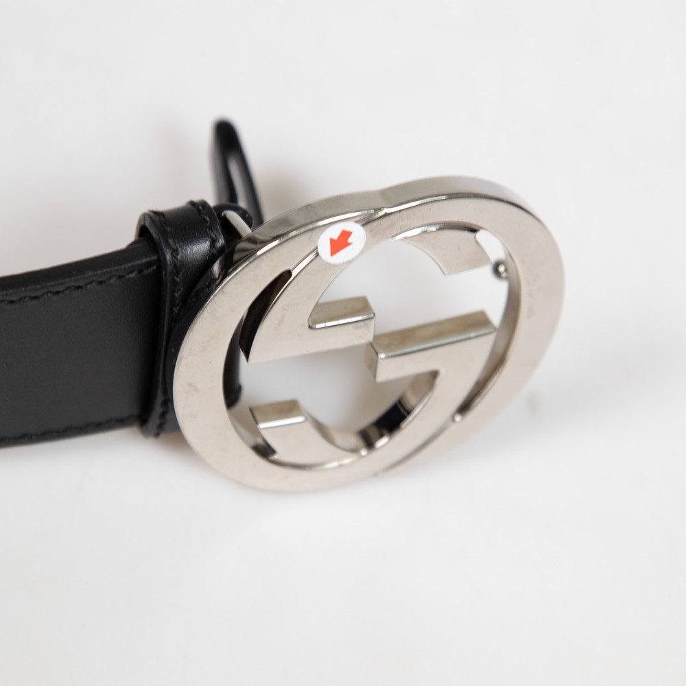 Gucci Black Logo Buckle Leather Belt