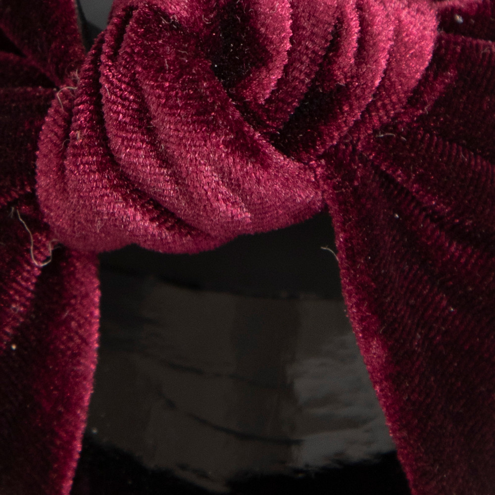 Giuseppe Zanotti Burgundy Knotted Velvet Mules