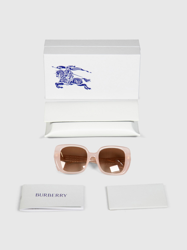 Burberry Pink Square Helena Sunglasses