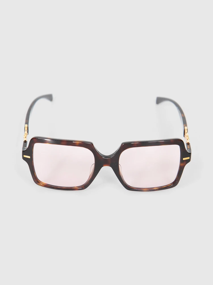 Versace Pink & Havana Square Sunglasses