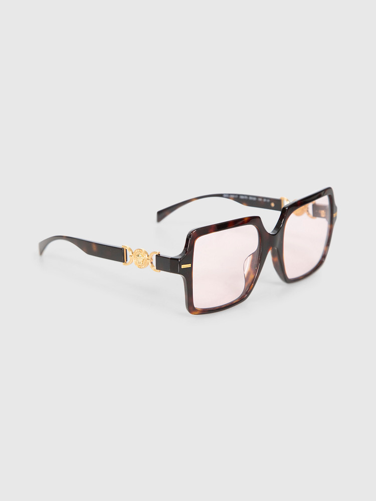 Versace Pink & Havana Square Sunglasses