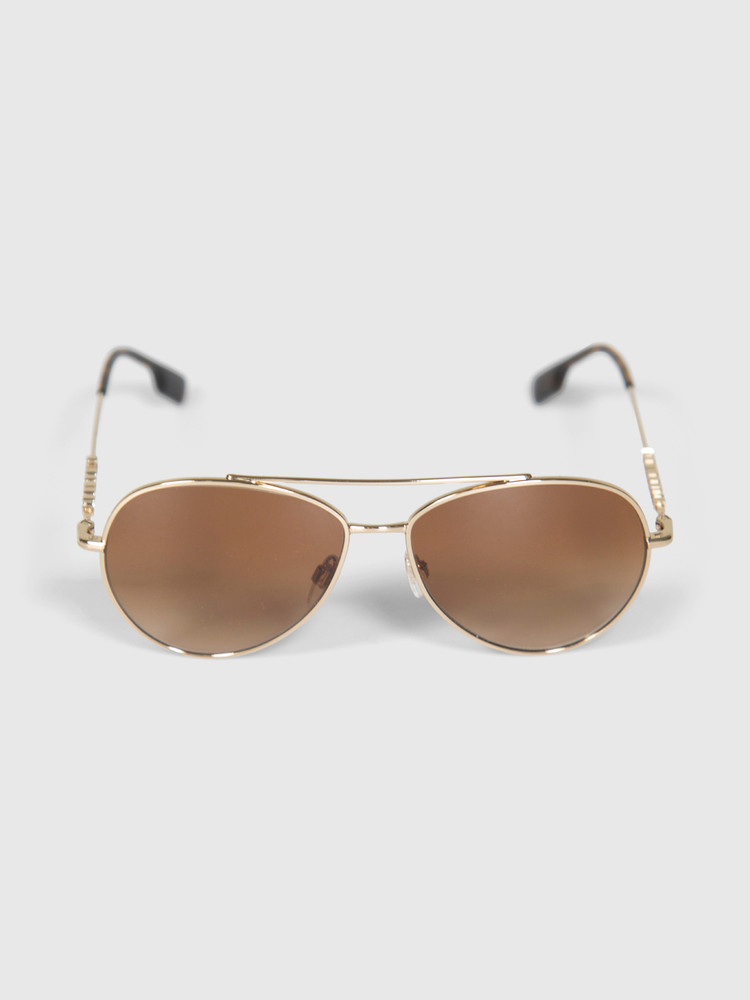 Burberry Brown Gradient Aviator Sunglasses
