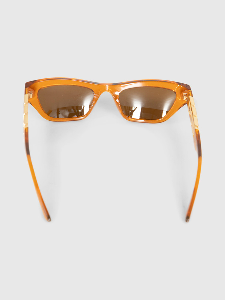 Versace Transparent Orange Logo Cat Eye Sunglasses
