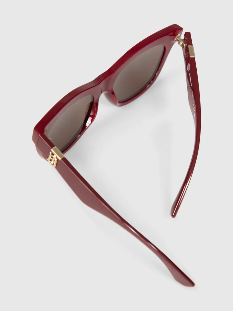 Burberry Bordeaux Square Logo Sunglasses