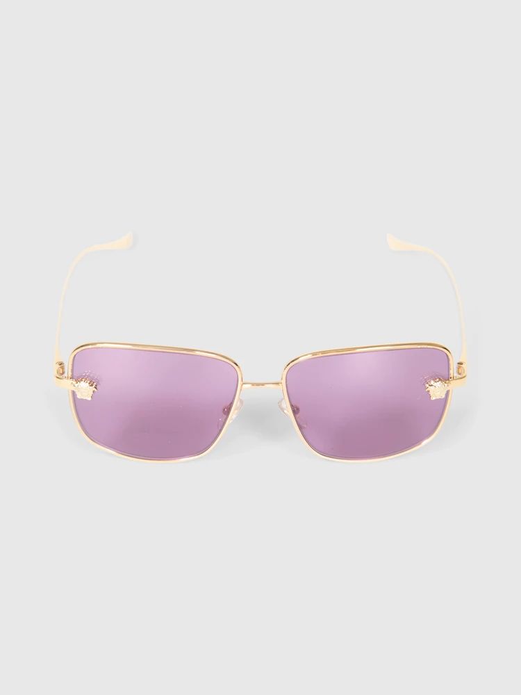 Versace Pink Mirrored Square Sunglasses