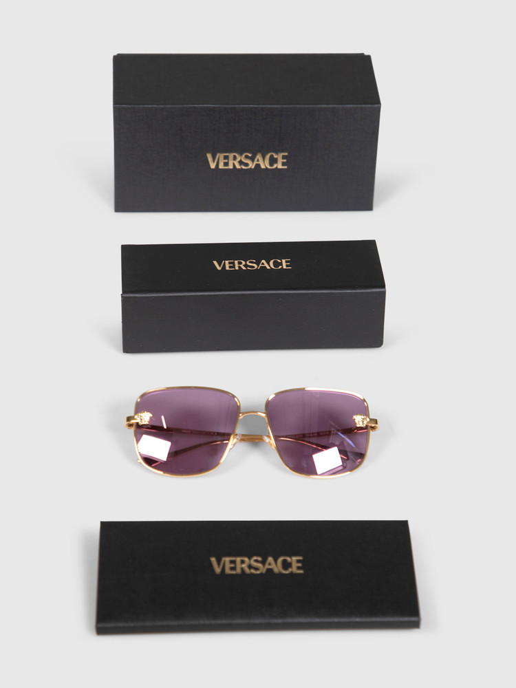 Versace Pink Mirrored Square Sunglasses