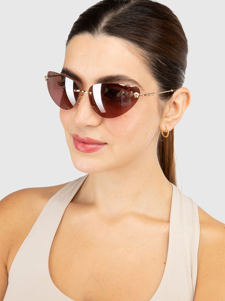 Versace Pink Mirror Cat Eye Sunglasses