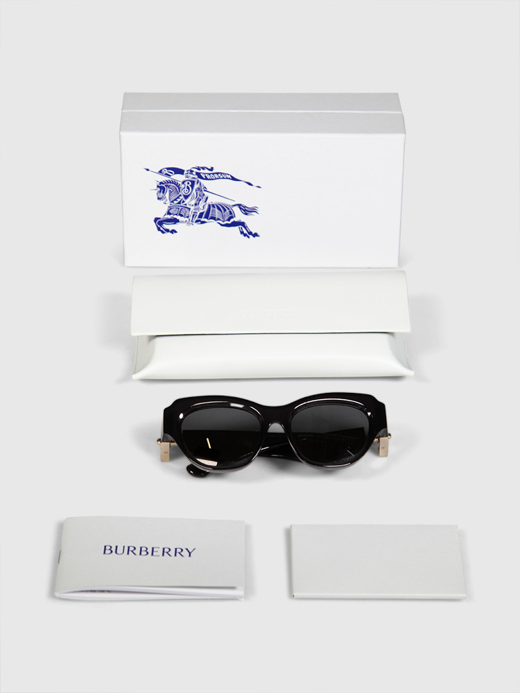 Burberry Black Logo Cat Eye Sunglasses
