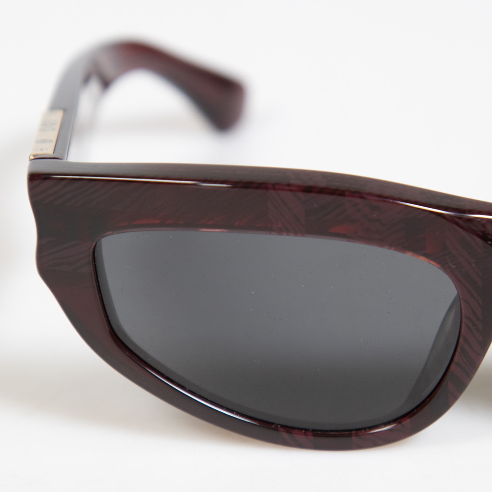 Burberry Red Nova Check Cat Eye Sunglasses