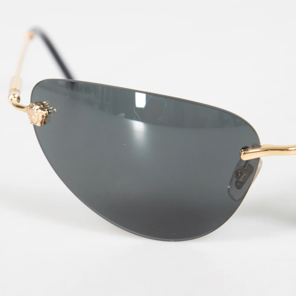 Versace Black Rimless Cat Eye Sunglasses