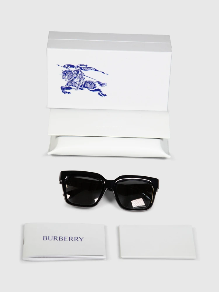 Burberry Black Square Logo Arm Sunglasses