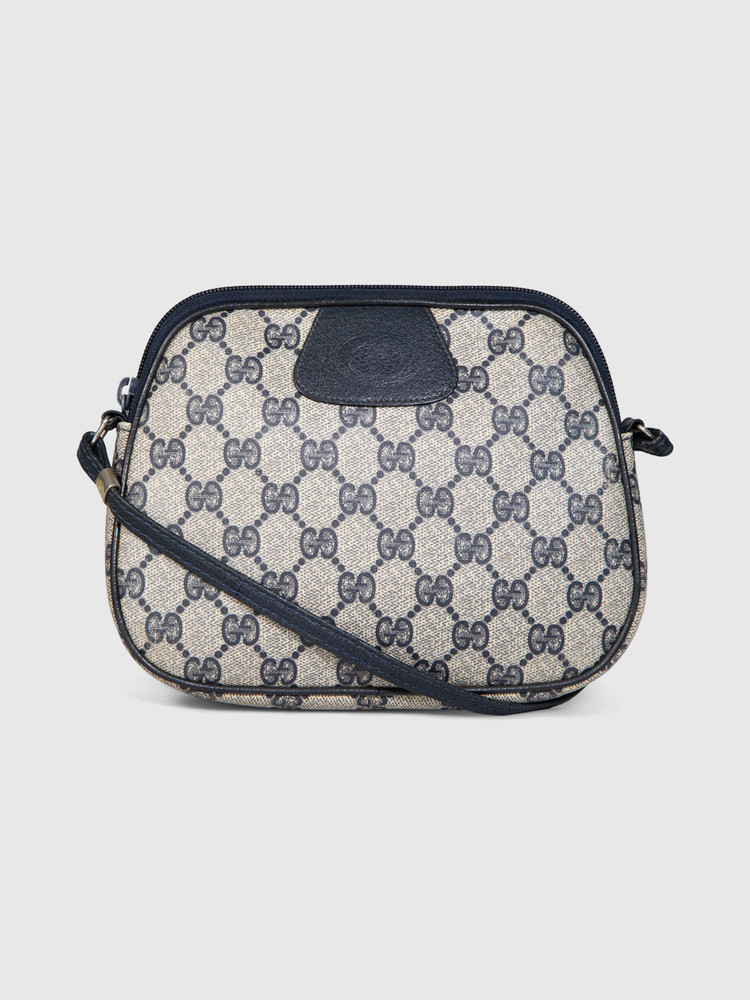 Gucci Vintage Navy GG Supreme Crossbody Bag