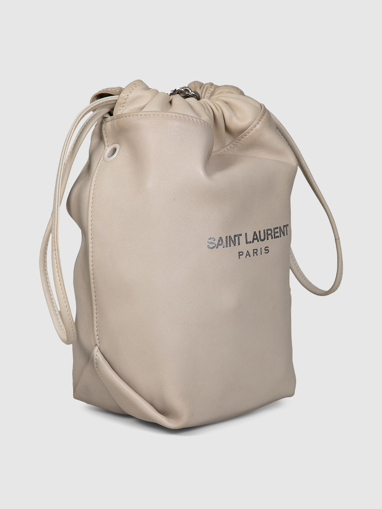 Saint Laurent Ecru Mini Teddy Bucket Bag
