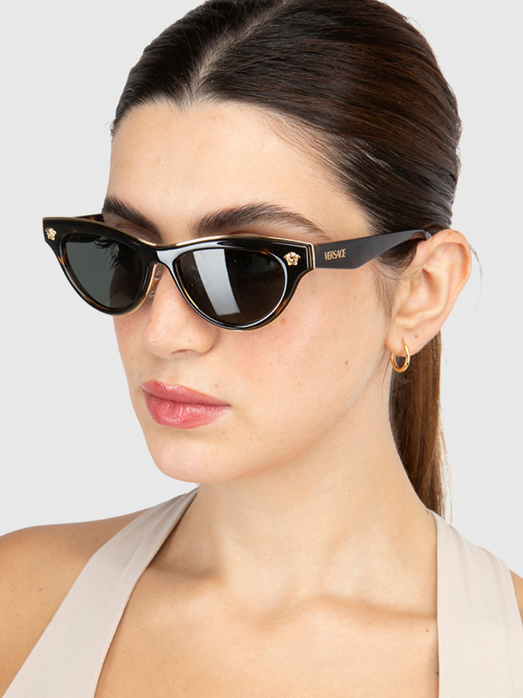 Versace Cat Eye Havana Sunglasses