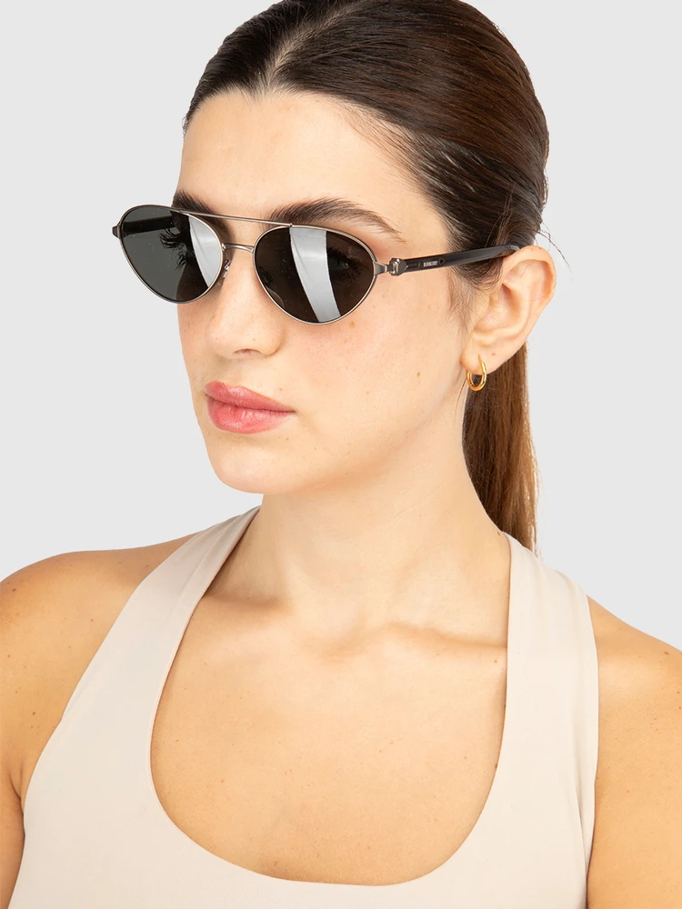Burberry Black Aviator Cat Eye Sunglasses