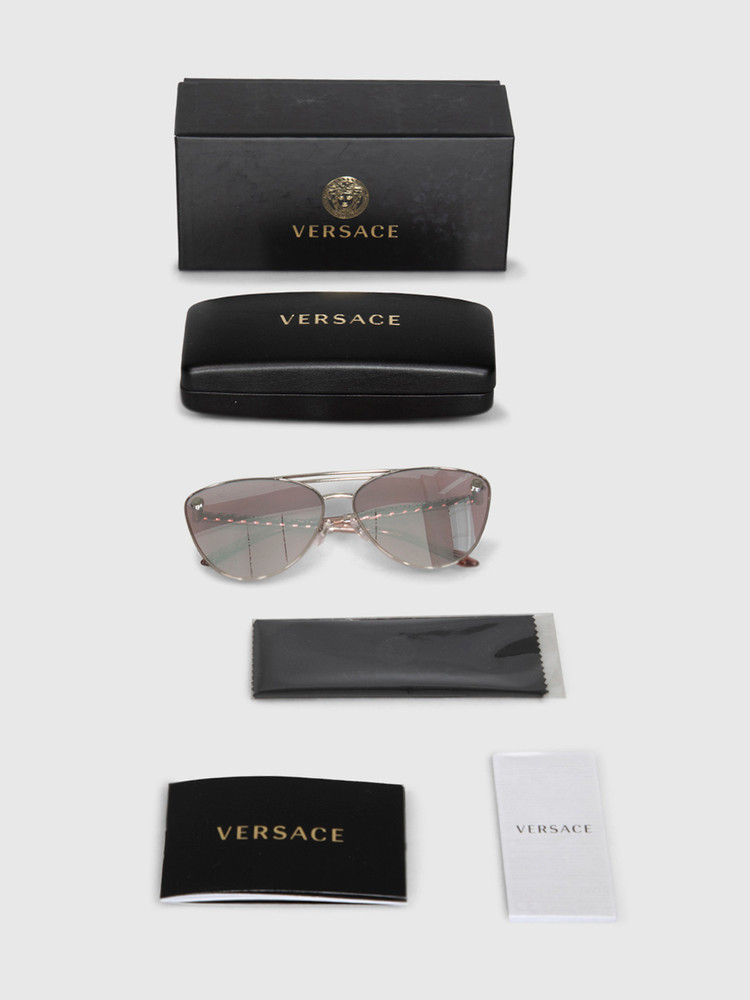 Versace Light Pink Cat Eye Mirror Sunglasses