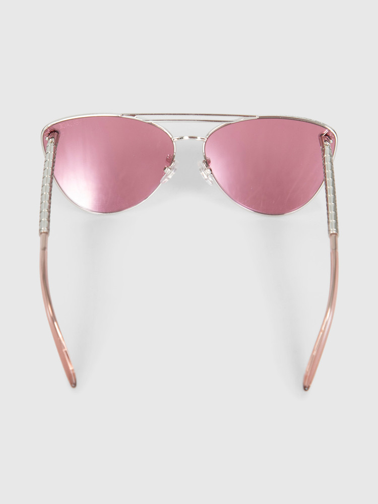 Versace Light Pink Cat Eye Mirror Sunglasses