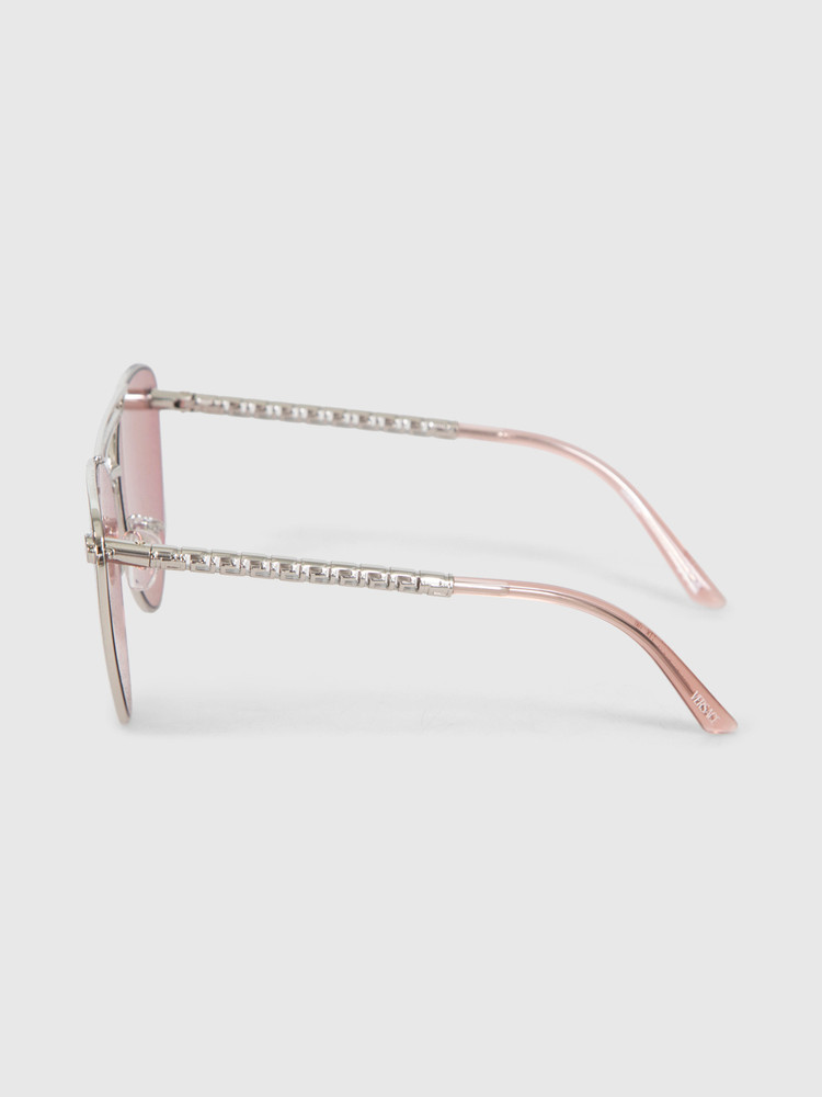 Versace Light Pink Cat Eye Mirror Sunglasses
