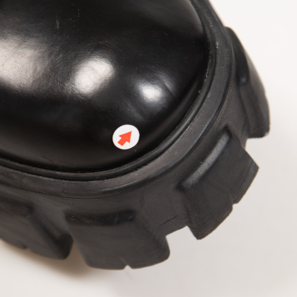 Prada Black Leather Monolith Pouch Ankle Boots