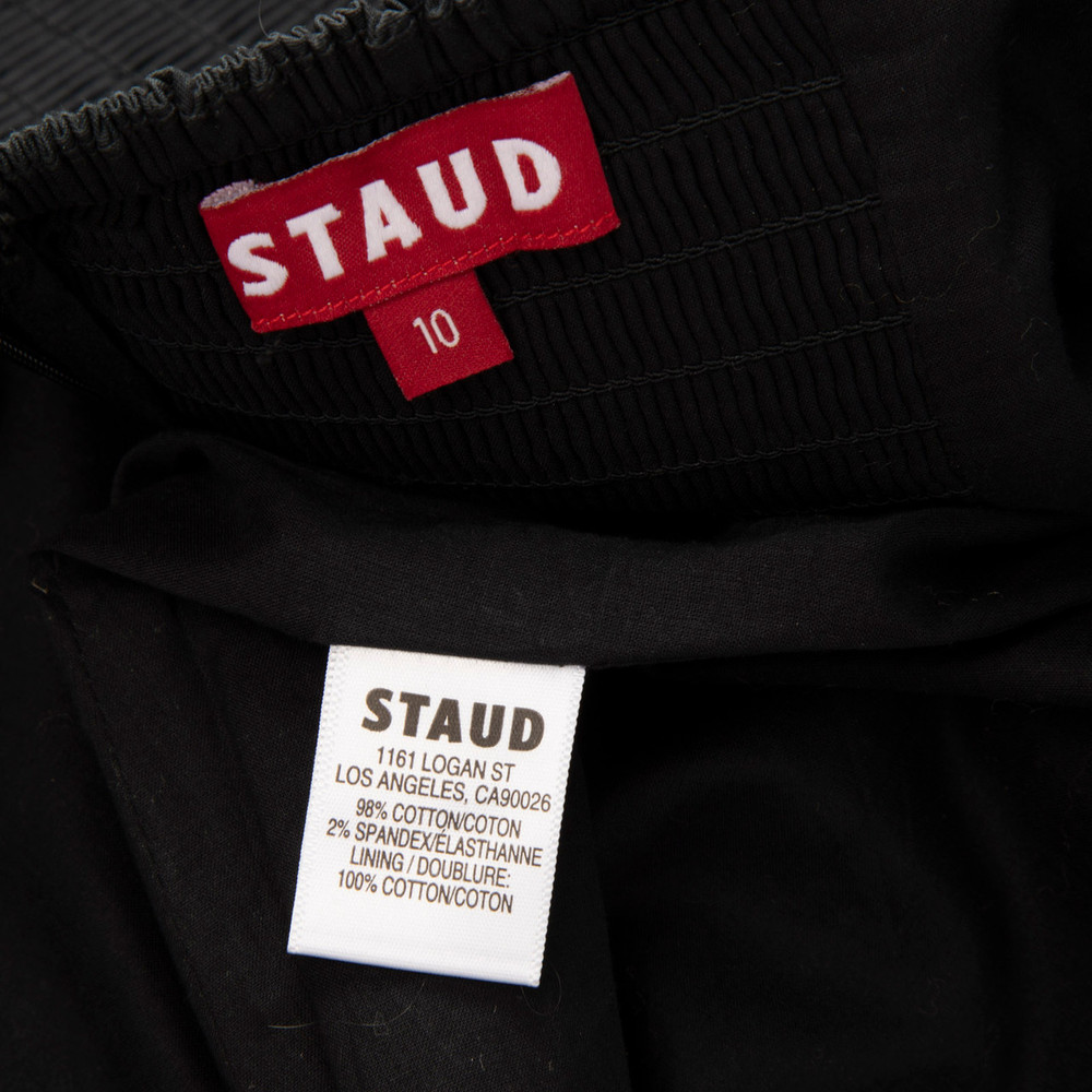STAUD Black Maxi Ruched Back Dress