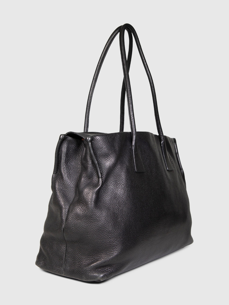 Jil Sander Black Leather Tote Bag