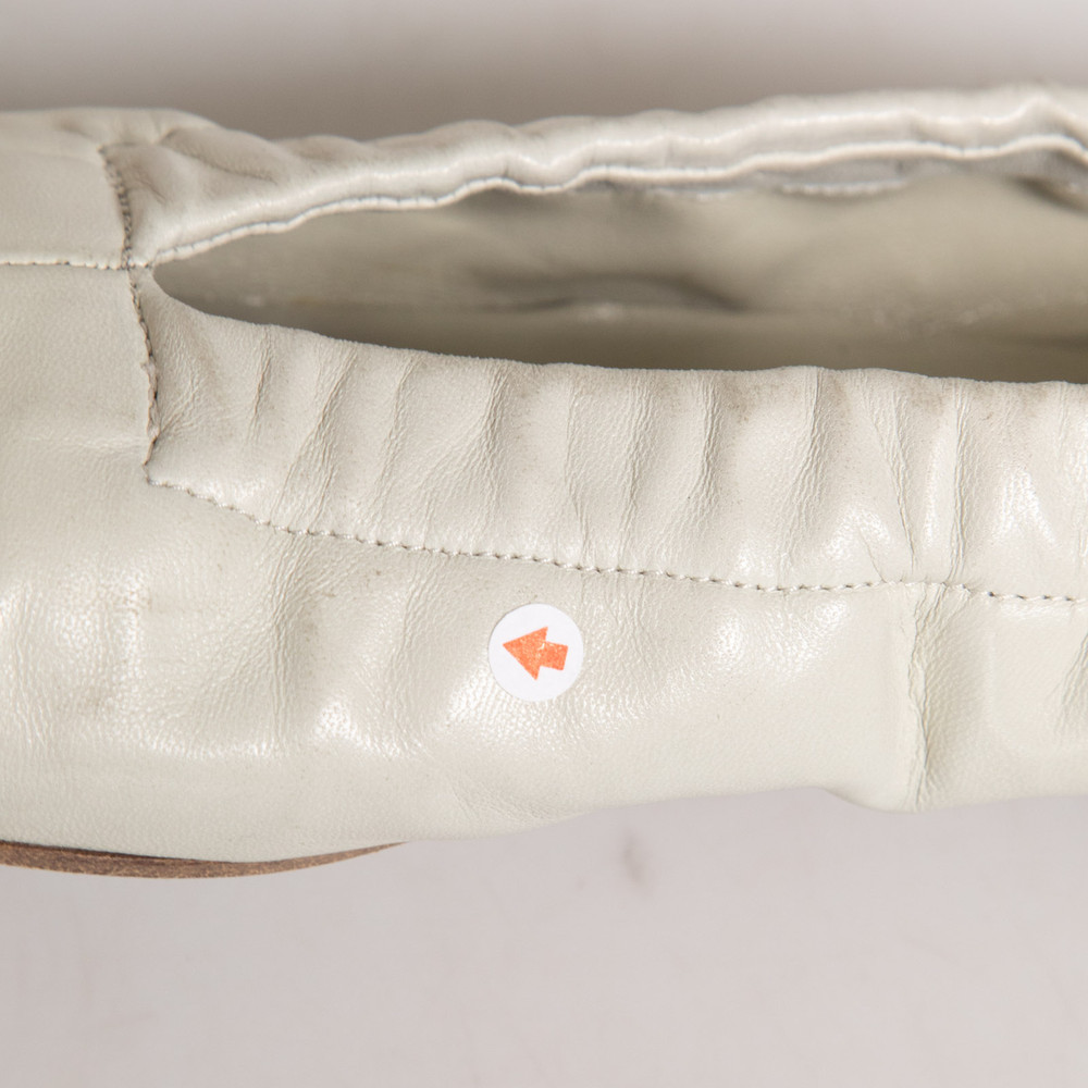 Jil Sander Ecru Leather Ballet Flats