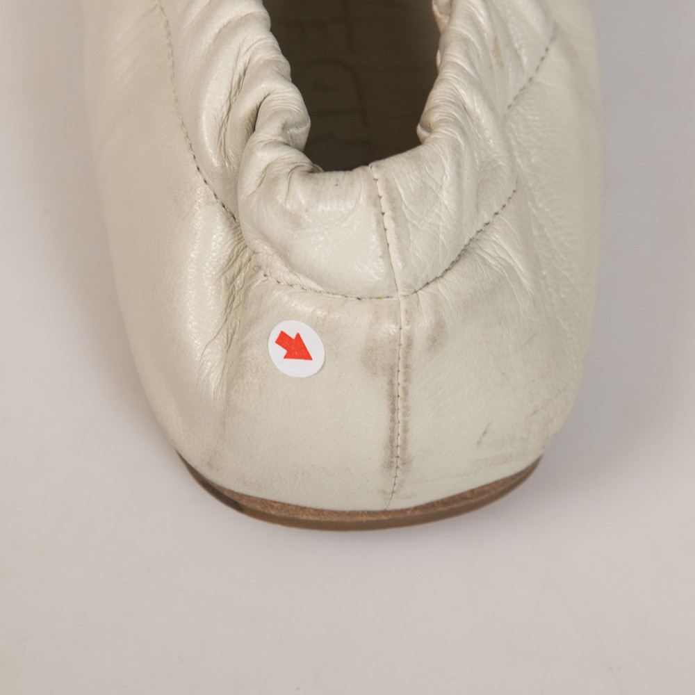 Jil Sander Ecru Leather Ballet Flats