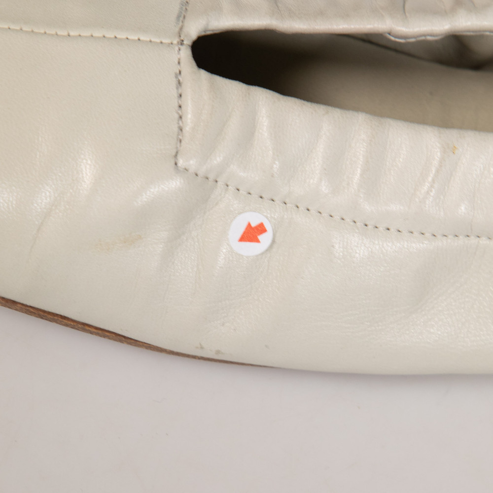 Jil Sander Ecru Leather Ballet Flats