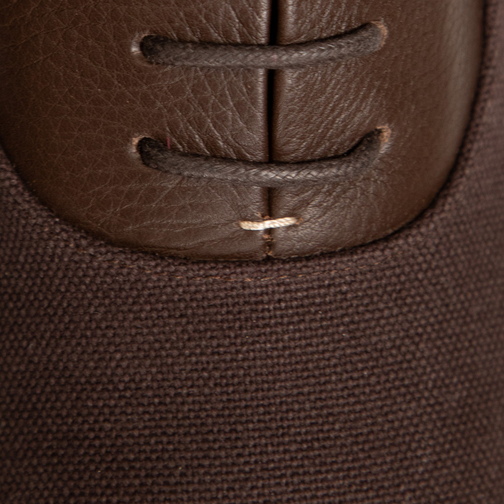 Jil Sander Brown Leather & Canvas Panel Oxfords