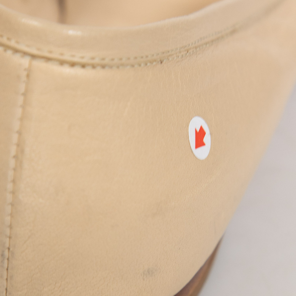 Jil Sander Beige Leather Bow Ballet Flats