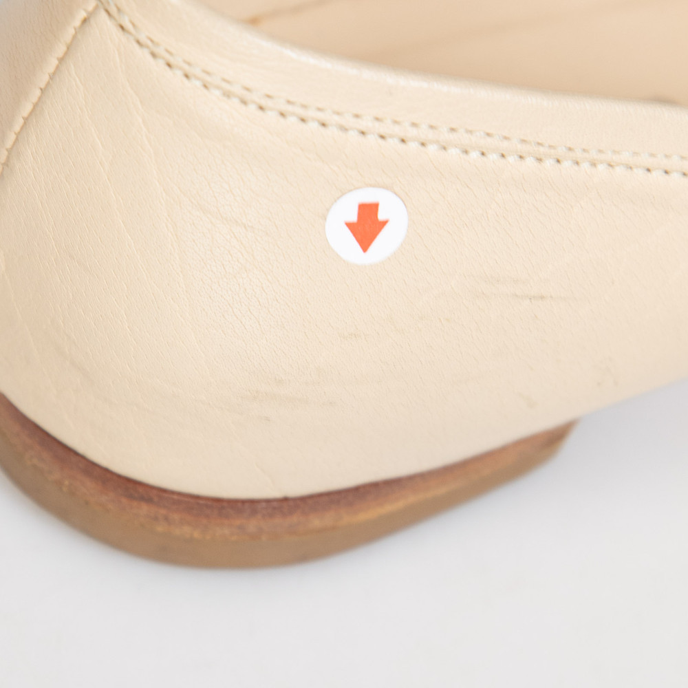 Jil Sander Beige Leather Bow Ballet Flats