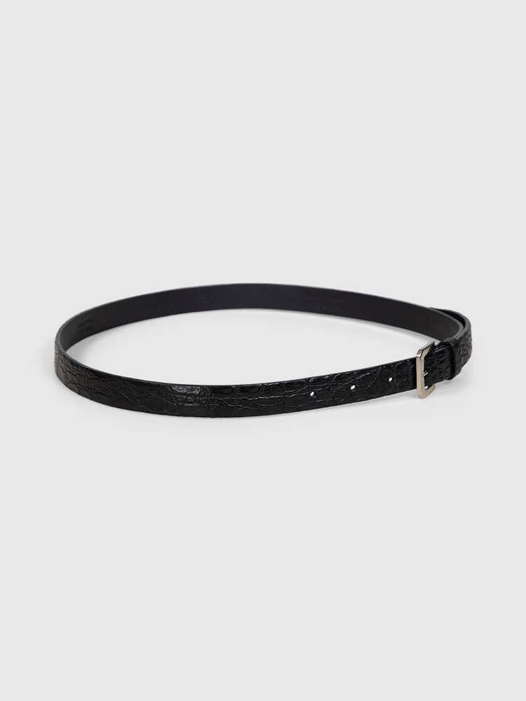 Jil Sander Black Crocodile Leather Belt