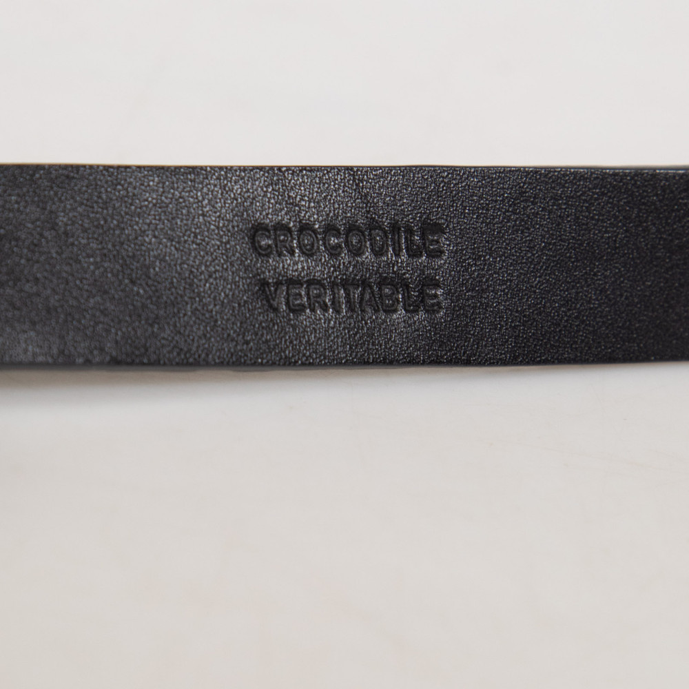 Jil Sander Black Crocodile Leather Belt