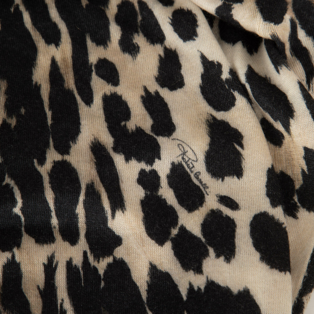 Roberto Cavalli Leopard Print Cashmere Cardigan