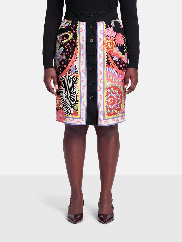 Etro Floral Patterned Silk Skirt