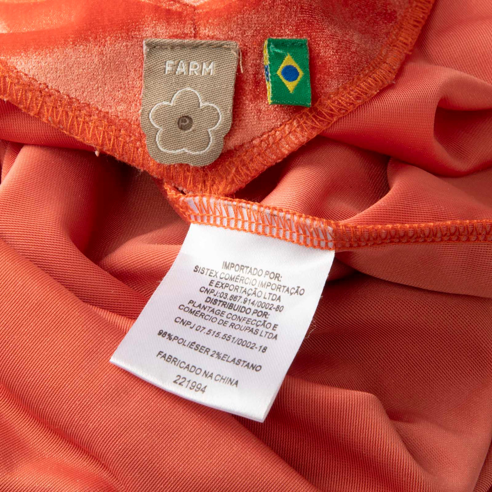 FARM Rio Orange Velvet Dress