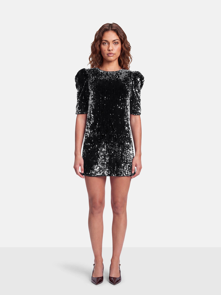 Claudie Pierlot Black & Silver Sequinned Dress
