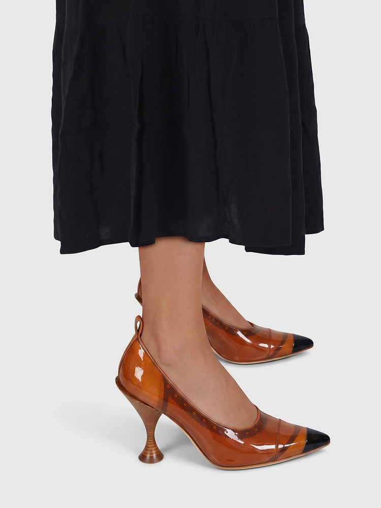 Burberry Brown PVC Pointed Pumps
