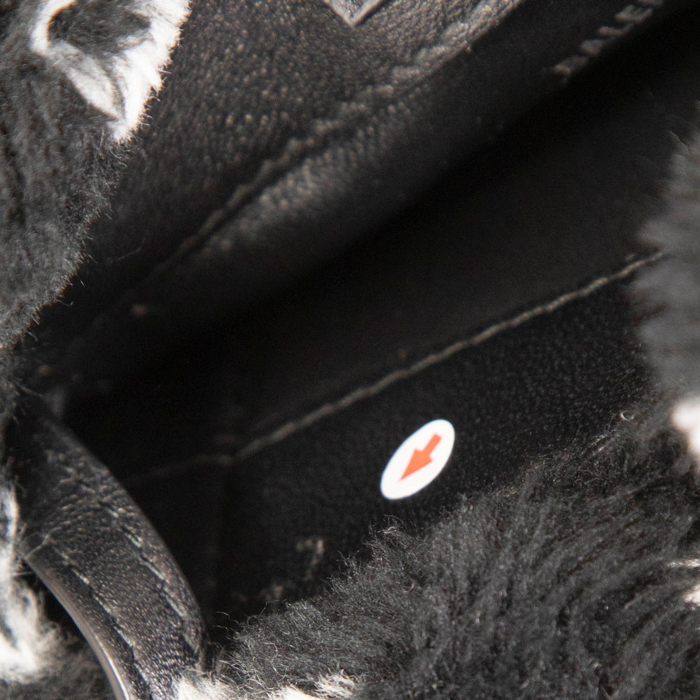 Balenciaga Black Faux Fur Logo Bag