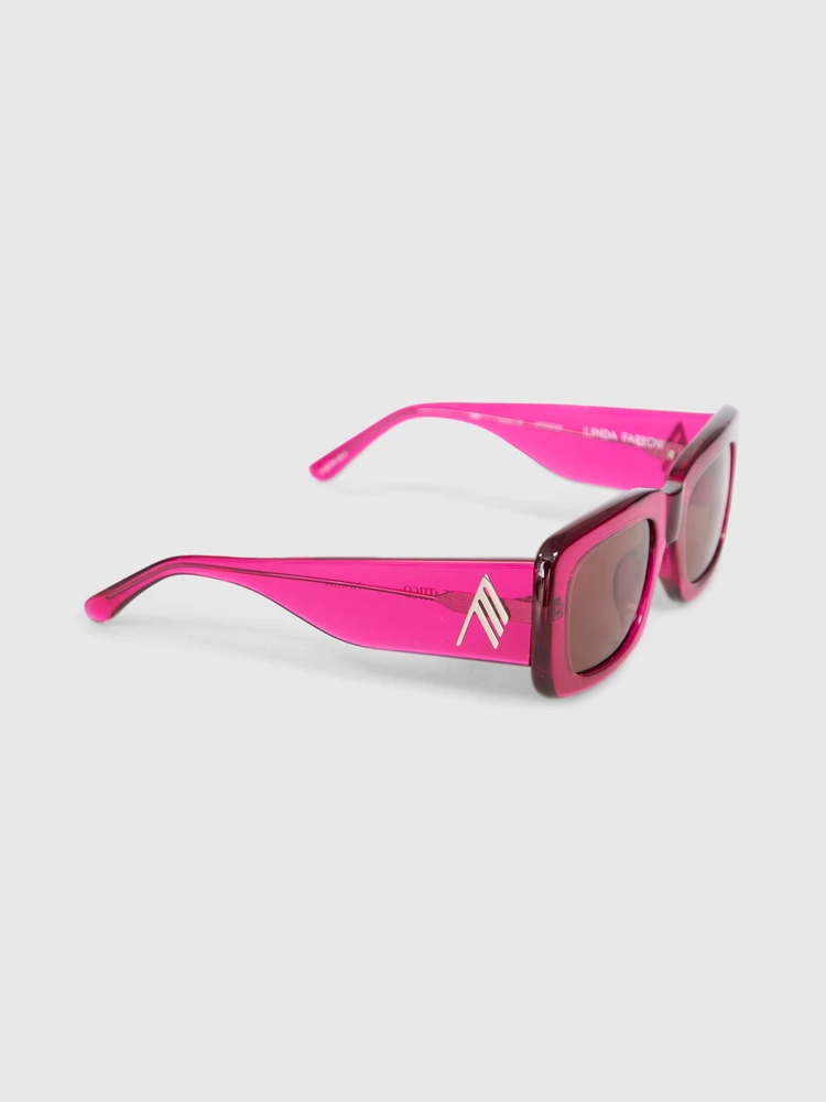 Linda Farrow Linda Farrow x The Attico Pink Marfa Sunglasses