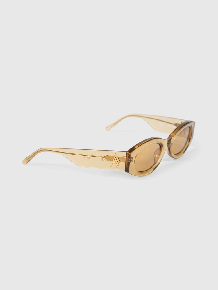 Linda Farrow Linda Farrow x The Attico Beige Berta Sunglasses