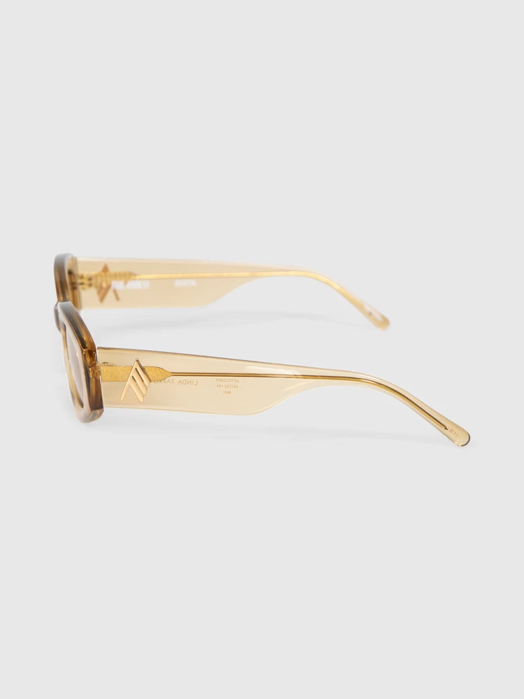 Linda Farrow Linda Farrow x The Attico Beige Berta Sunglasses