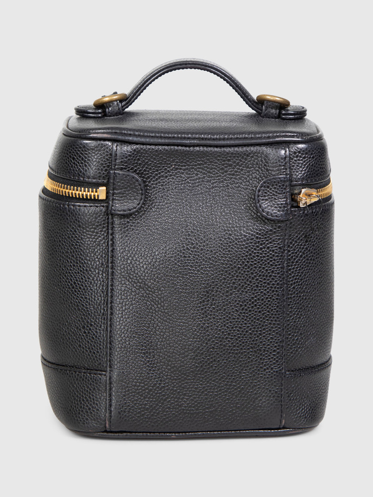 Chanel Vintage Black Timeless Vertical Vanity Case