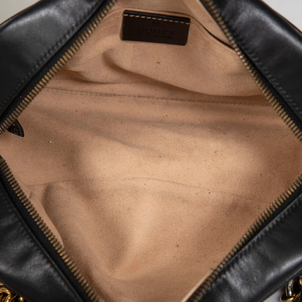 Gucci Black Leather Small Marmont Camera Bag