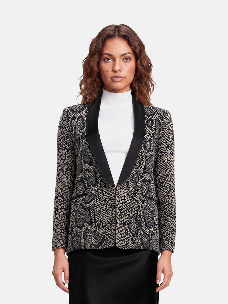 Sandro Snake Pattern Wool Blazer