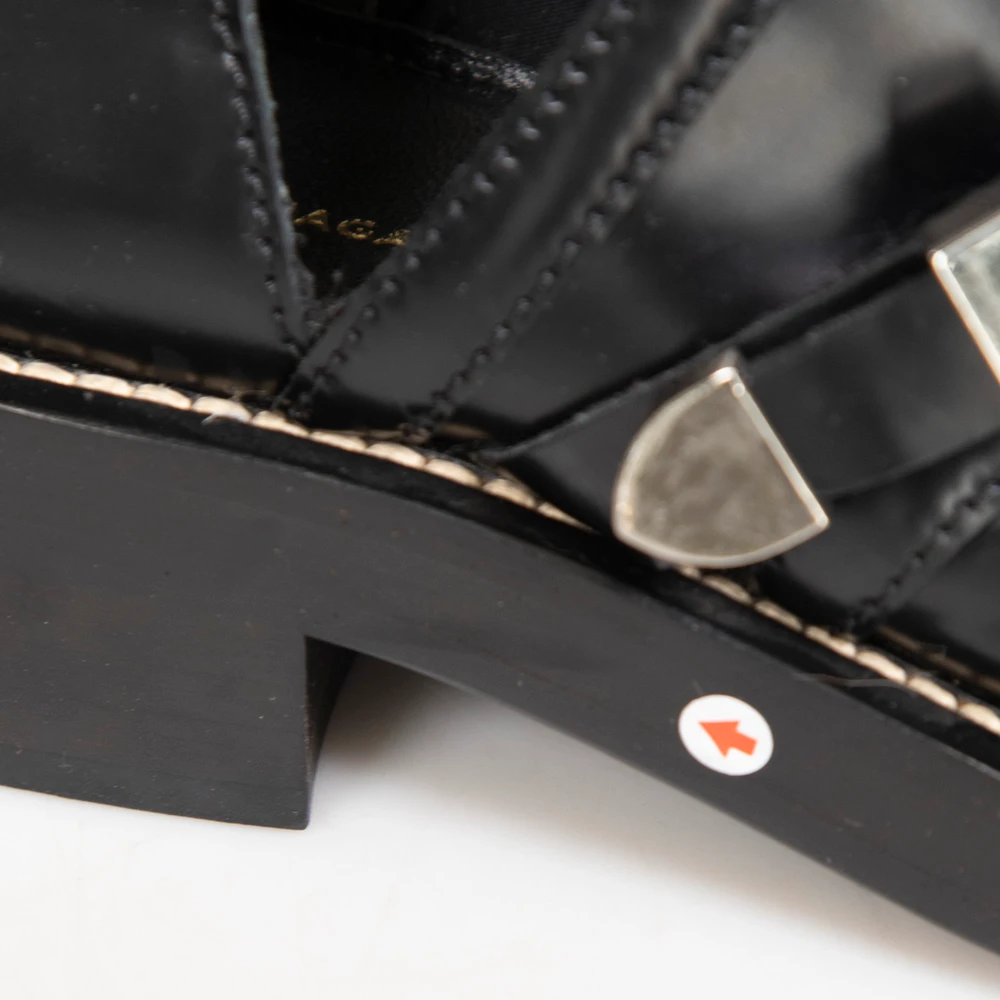 Balenciaga Black Leather Cut Out Ceinture Boots