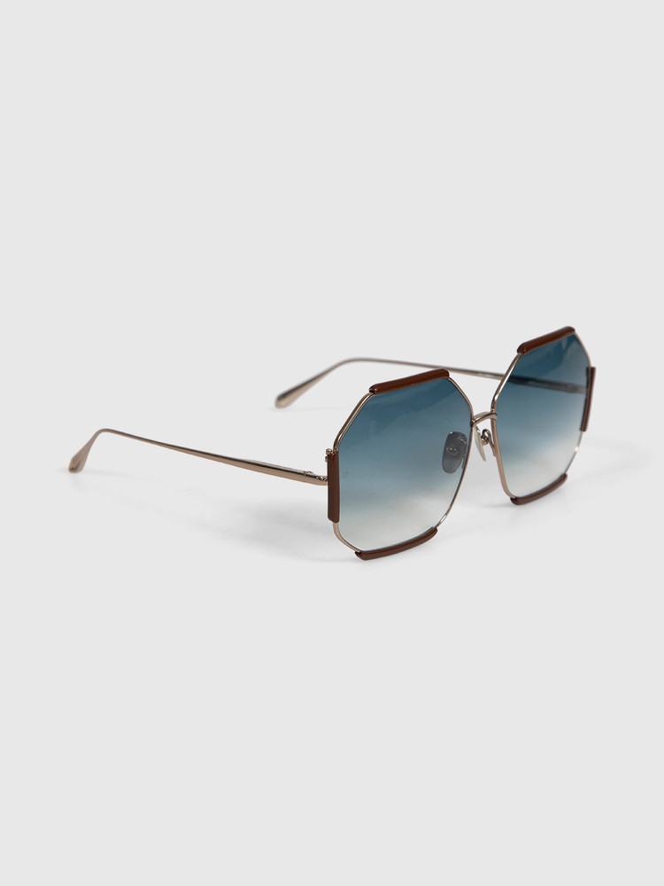 Linda Farrow Limited Edition Gold Plated Margot Sunglasses