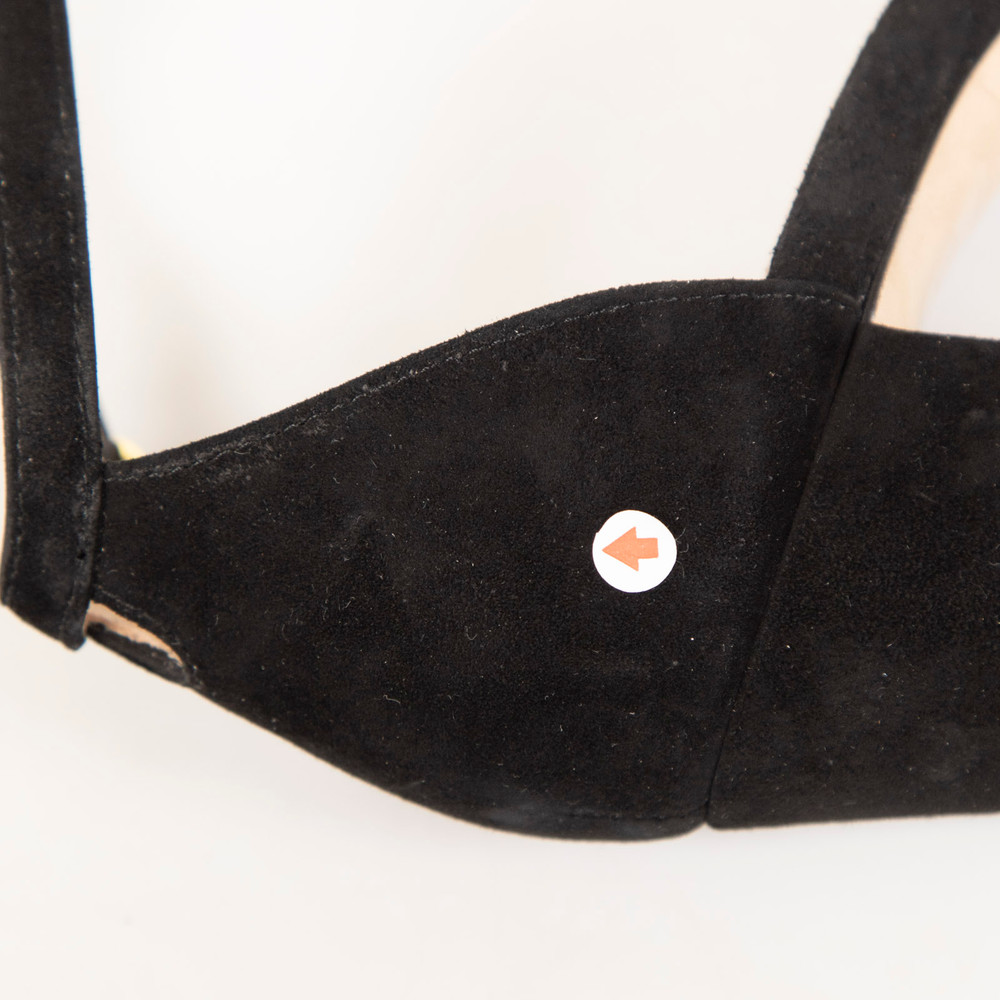 Stuart Weitzman Black Suede Nearlynude Sandals